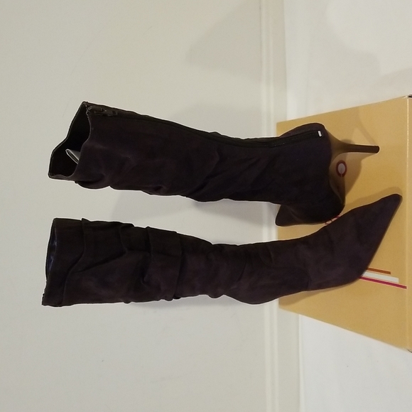 Paprika Dk. Brown Faux Suede Boots - Picture 1 of 6